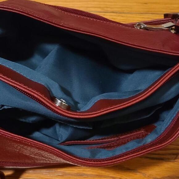 Stone Mountain Red Leather Shoulder Bag Retro - Picture 7 of 7